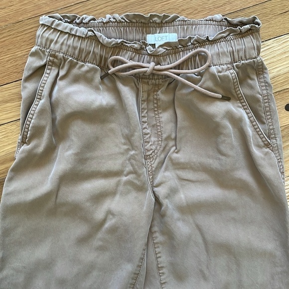 Loft Women XS Emory Taper Pant Brown Elastic Drawstring Waist Casual 581393 - Picture 3 of 6